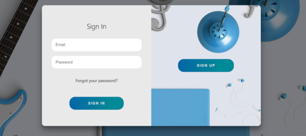 Sign In and Sign Up Form Using HTML CSS and JavaScript Design 1