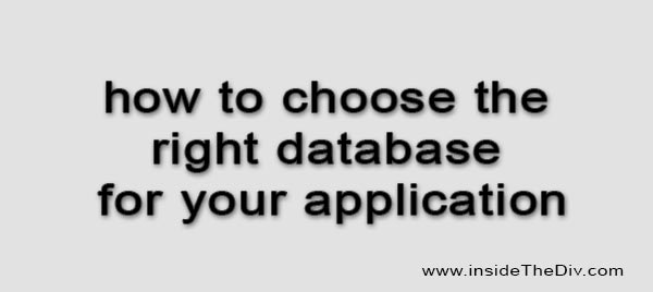 how to choose the right database
