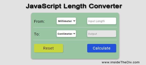 javascript projects length converter