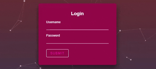 login template with particle js animation