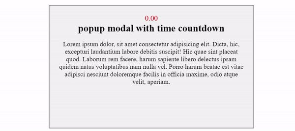 popup modal With Time Countdown In Javascrip