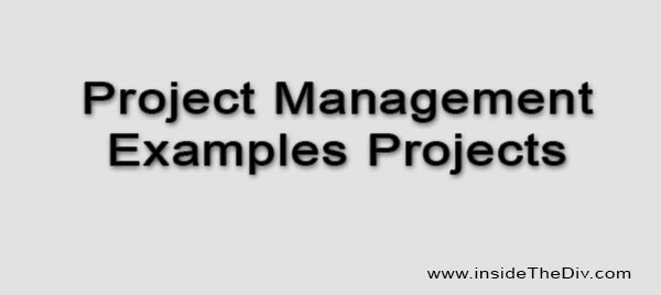 Project Management Examples Projects   Project Management Examples Projects 