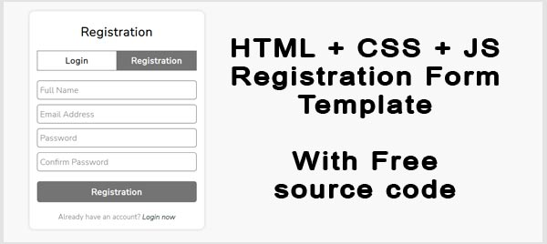 Registration Form Template Free Download HTML CSS Form Design